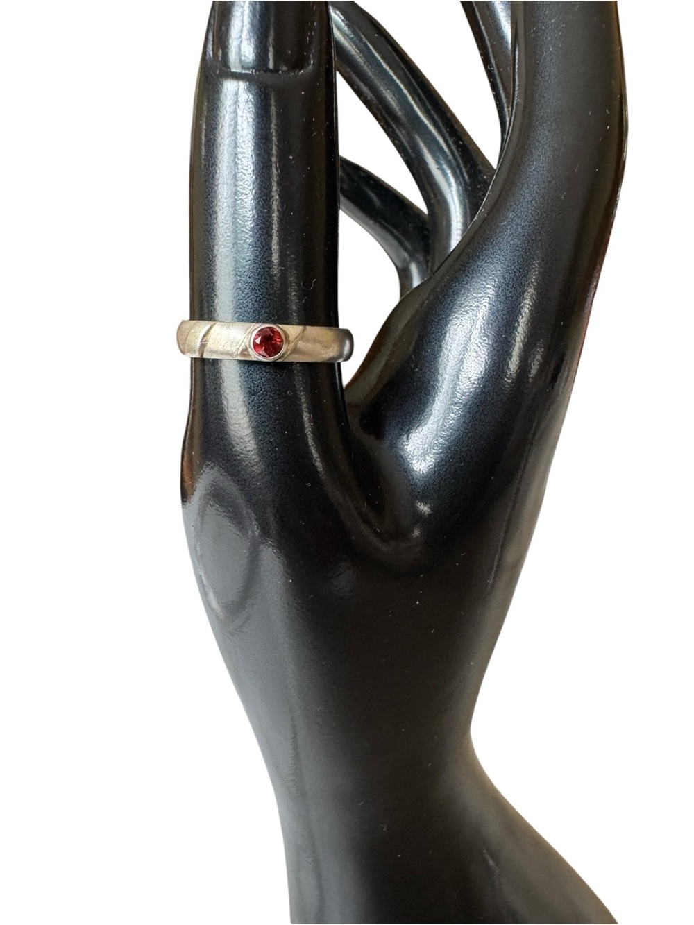 Sterling Silver garnet Gemstone Band Ring